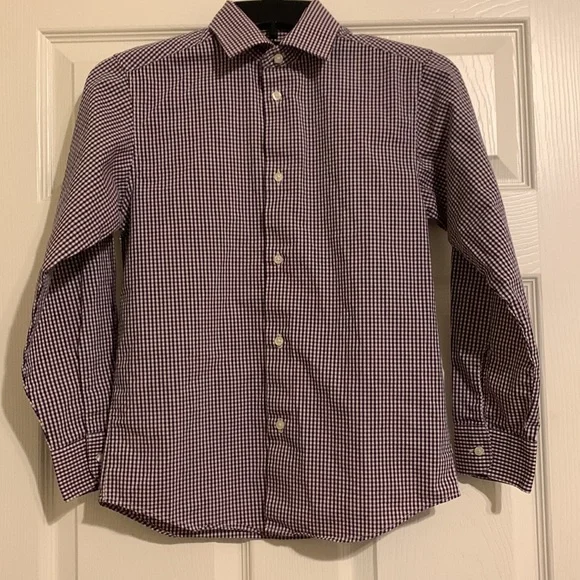 Kids Stretch Red White and BlueChaps Long Sleeve Dress Shirt Button Down - Picture 4 of 5